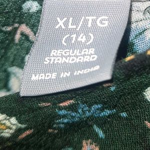 Green Floral Print Dress