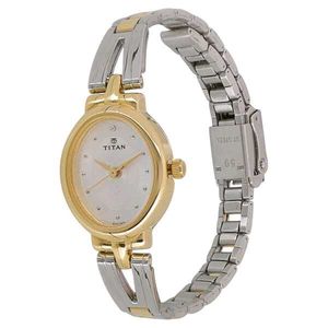 Titan Quartz Analog Silver Dial Two Toned Stainles