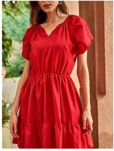 Red Ruffle Mini Dress