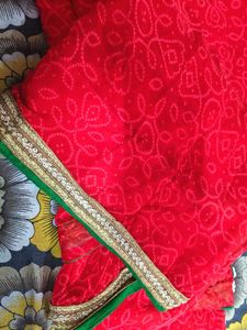 Red Pink Mix Colour Beautiful Saree
