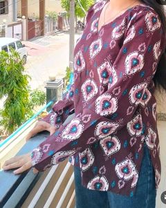 Patterned Long Sleeve Top