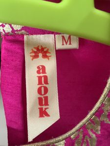 Anouk, Magenta With Golden Print, New Style, Long