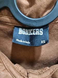Brown Polo Crop Top
