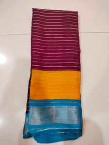 Striped Color Block Saree