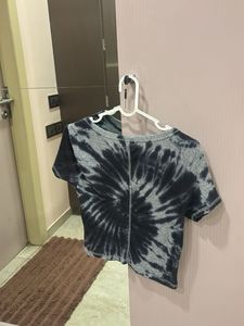 Oversized cropped Tie-Dye Short Sleeve T-Shirt