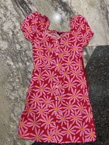 Red Daisy Print Top
