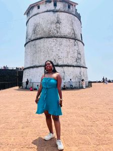 Blue Ruffled Mini Dress
