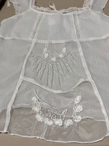 Sheer White Embroidered Top