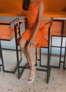 Orange Bodycon Mini Dress