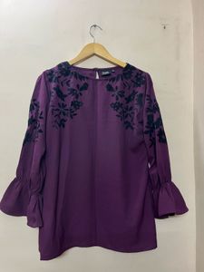 Elegant Purple Floral Top