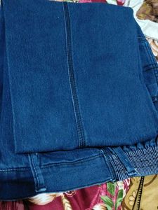 Elastic Waist Denim Pants