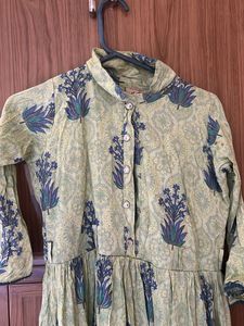 Green Printed Kurta