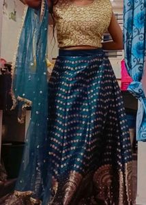 Green &amp; Gold Lehenga choli