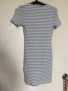 H&amp;M STRIPPED DETAILED DRESS