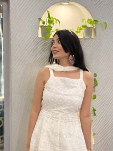 White Chikankari Sharara Set with Dupatta
