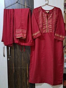 Myntra Maroon Complete Suit Set 🔥