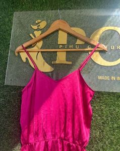 SALE!!! MAGENTA SATIN ROMPER SALE