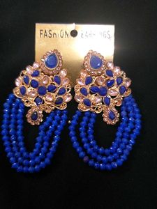 Blue Beaded Earrings