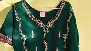 Green Embroidered Ethnic kurti