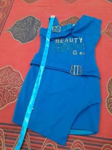 Blue mini dress for little girls