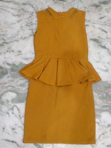 Mustard Peplum Dress
