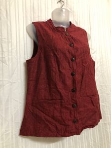 Fubindia Red Cotton Waistcoat