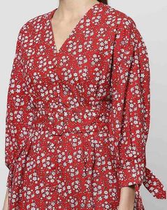 Red Floral Print Dress