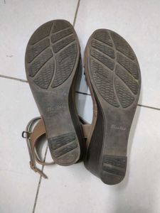 Light Brown Ankle Strap Wedge Sandals