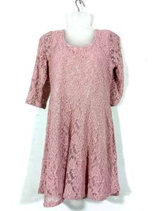 GINGER 👗Pastel Pink lace A-line Dress 👗