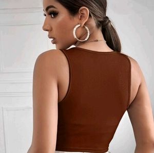 Brown &#34;Sweetheart&#34; ribbed tank top ☕ 🤎