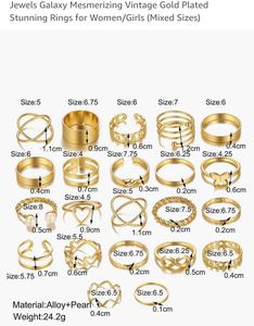 Jewels Galaxy GOLD PLATED STAKABLE FINGER RINGS