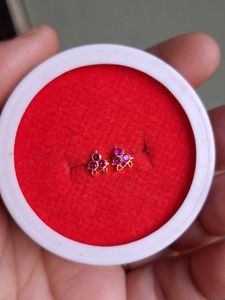 Ruby Nose Pins Gold