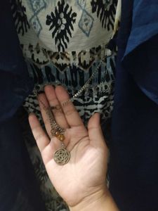 Patterned Dress with Cardigan