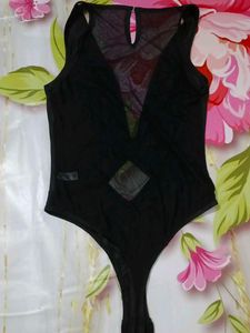 (1050)Black Mesh Bodysuit