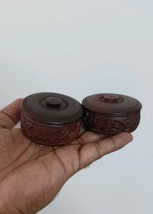Two Wooden Round Box.