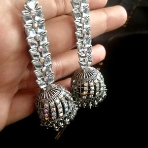 Silver Jhumka Earrings