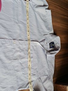 Blue &amp; White Check Office Wear Shirt