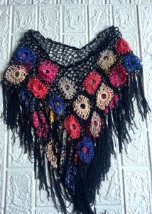 Crochet Poncho / Cape with Fringe