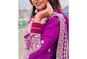 Purple Embroidered Kurta Set