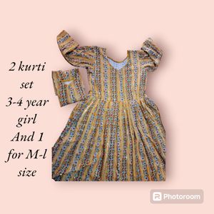 Mother And Baby Kurti Set