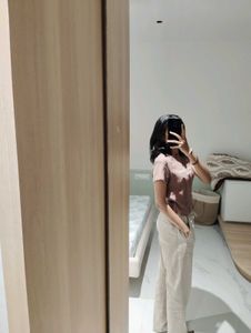 Vintage Brown “Flower Market” Ribbed Crop Top