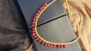 Single Line Red Necklace