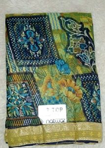 Elegant Floral Print Saree unused
