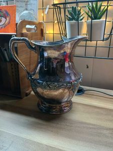 Vintage LB Silver Silverplate Water Pitcher- Grape
