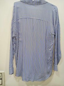Striped Button-Down Shirt Blue