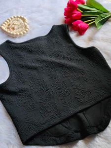 Black Corset Style Crop Top
