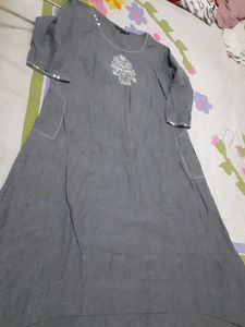Grey Embroidered Kurta