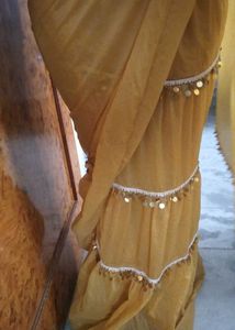 Readymade Retro Style Elegant Yellow Saree