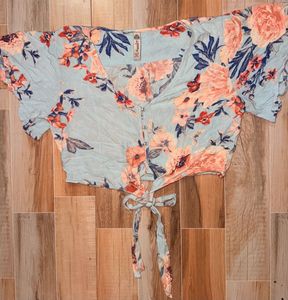 Floral Tie-Front Top