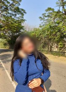 Blue Knit Turtleneck Top